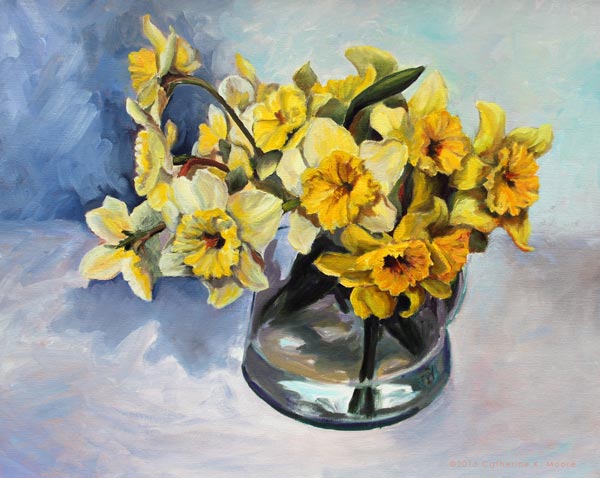 Kitty Moore Art Blog: "Spring Fever" Daffodils Oil Painting