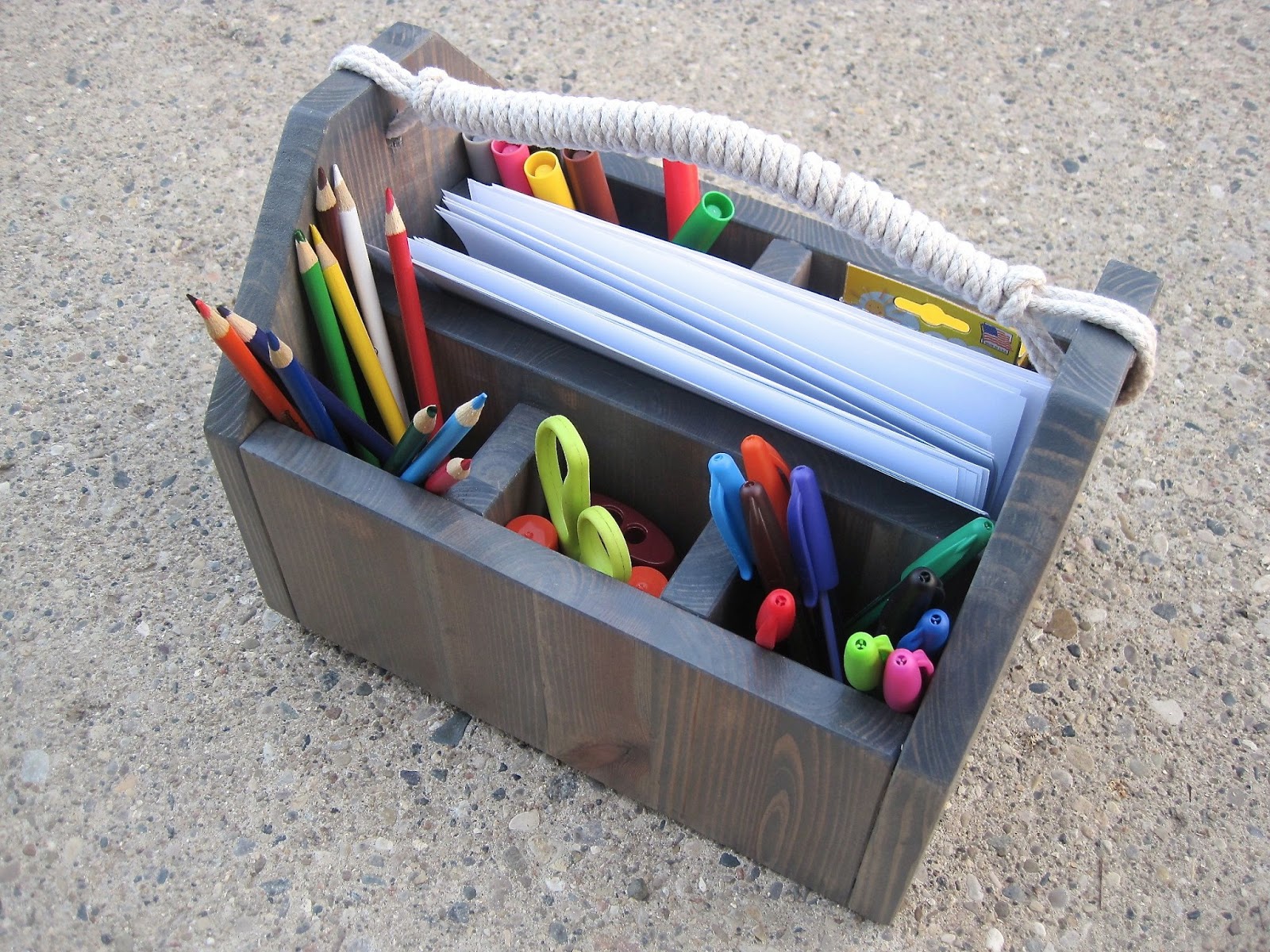 The Project Lady Build your own! Wood Art Organizer with Rope Handle