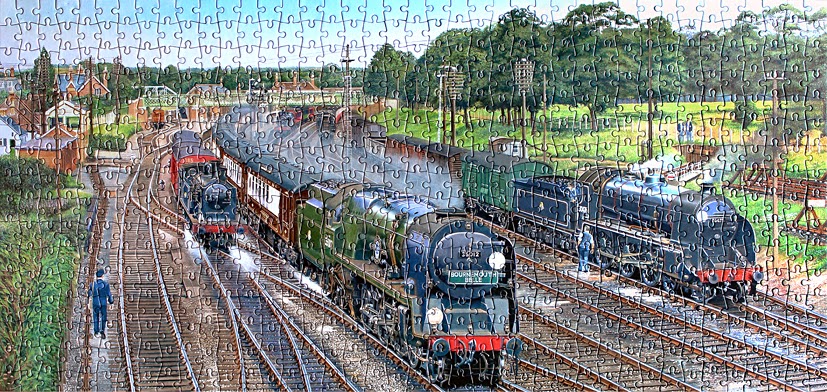 GIBSONS NEW FOREST JUNCTION TRAINS & RAILWAYS 636 PIECE JIGSAW PUZZLE 
