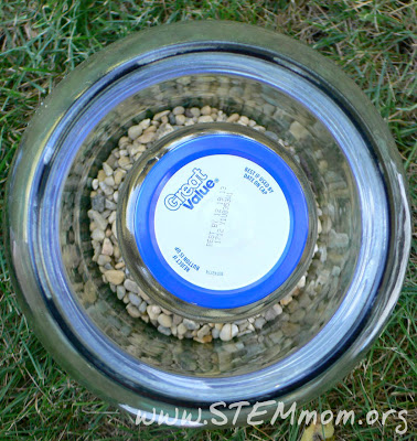 Arial View of Worm Jar, with smaller jar on the inside to keep worms to the outside: STEMmom.org