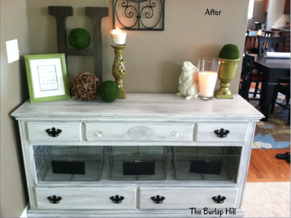 The Burlap Hill Dresser turned buffet....