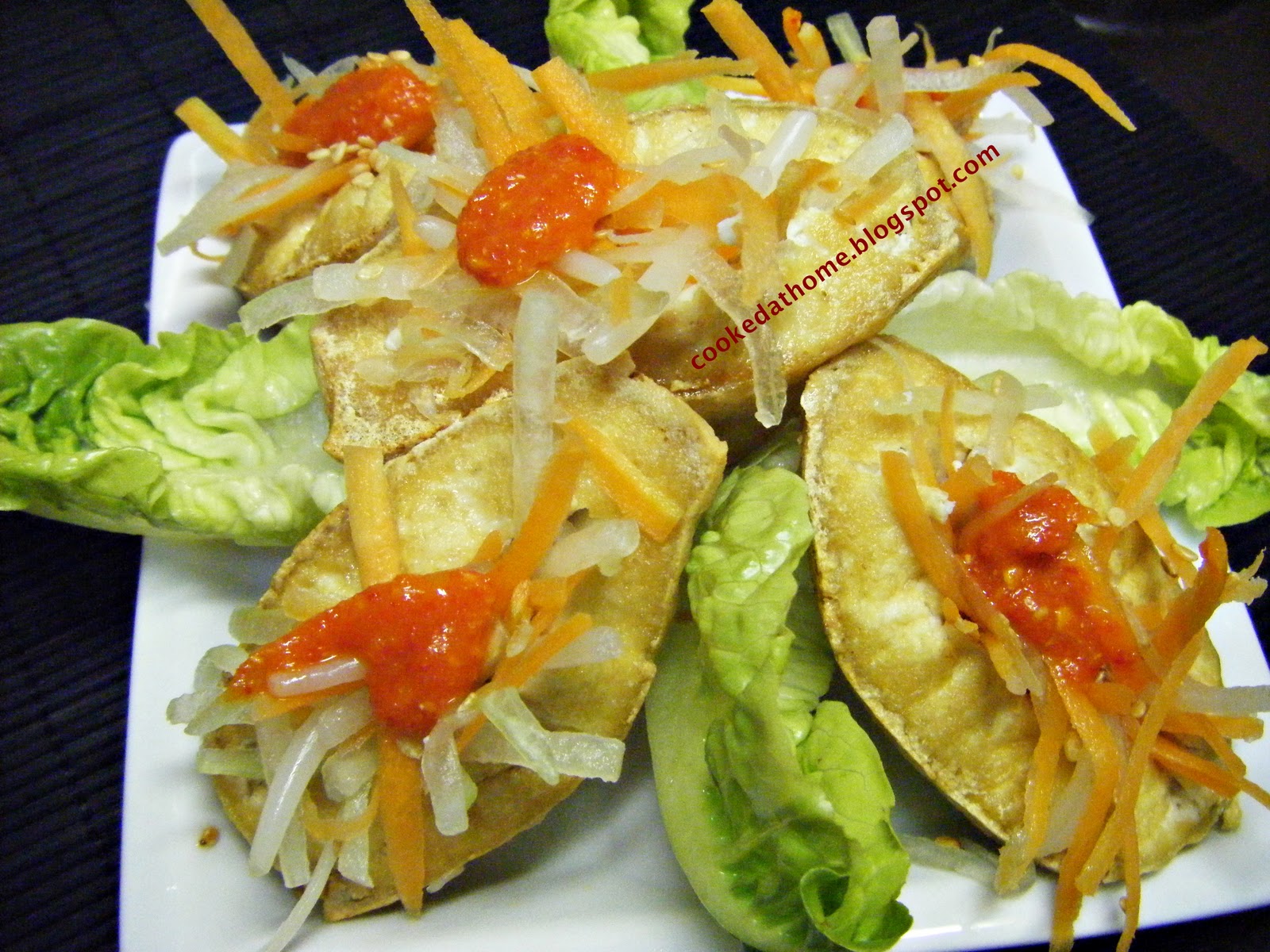 Cooking Home Stuffed Deep Fried Tofu