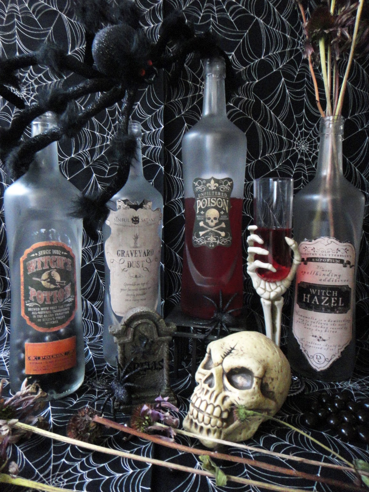 Worth Pinning Halloween Bottles Poison, Witch Hazel, Witch�s Potion