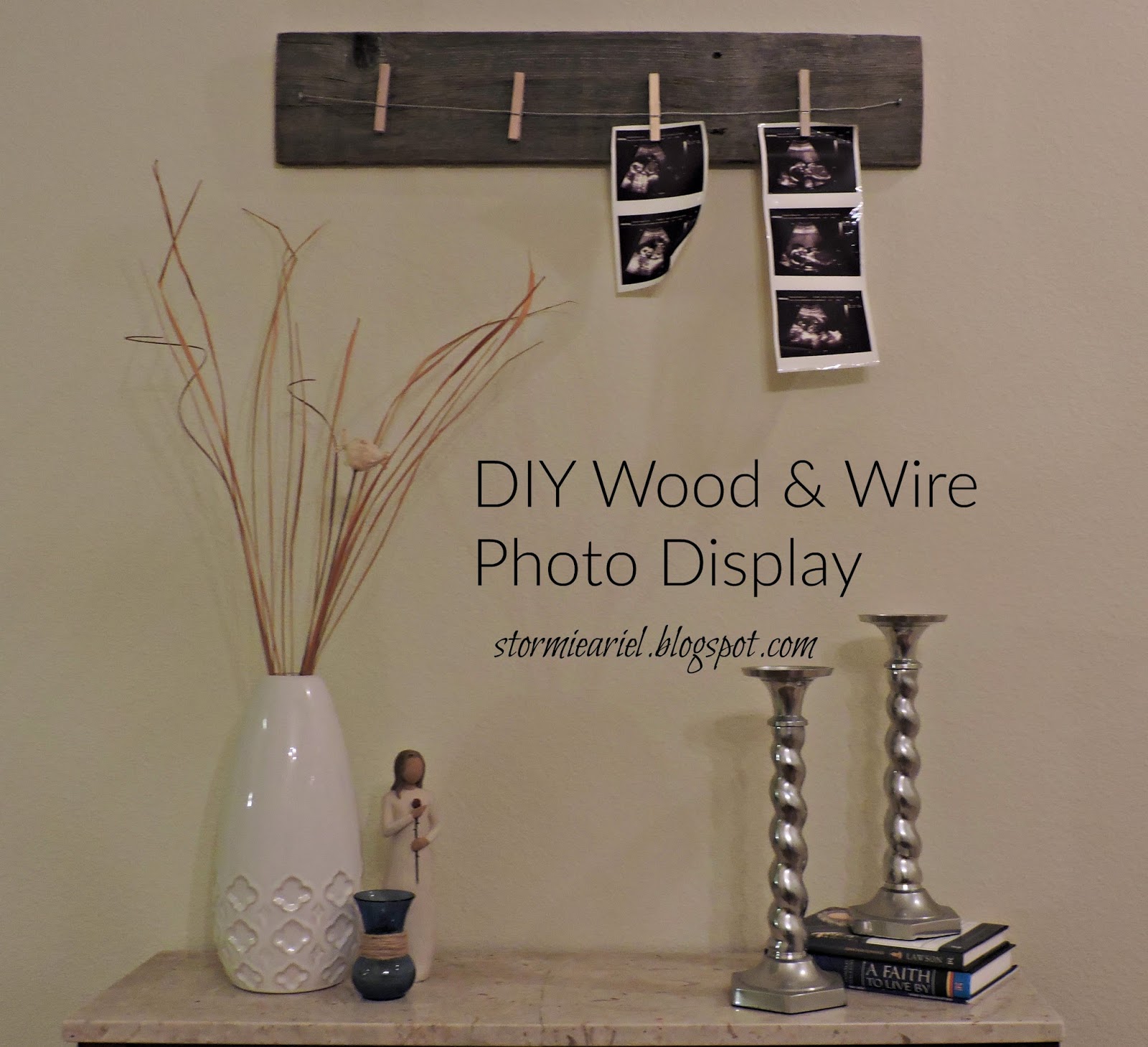 stormieariel DIY Wood & Wire Photo Display