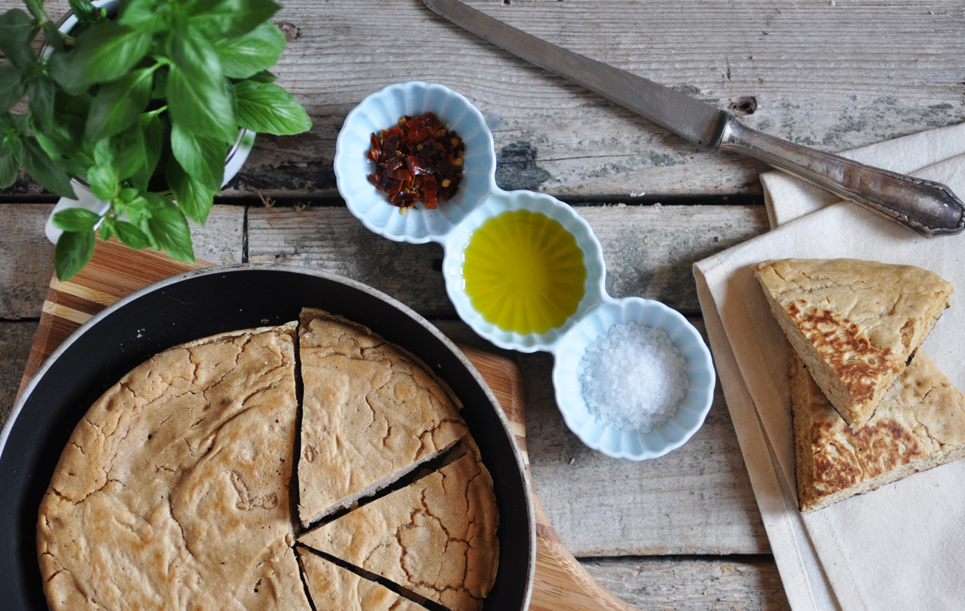 Anja's Food 4 Thought Chickpea Rice Pan Bread