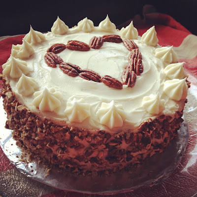 Pumpkin Spice Cake with Maple Pecan Frosting