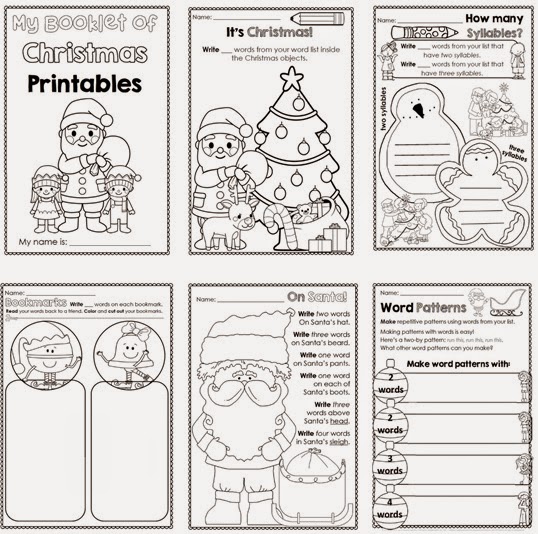 Christmas Printables for any Word List from Clever Classroom