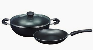Kreme Twin Pack with Glass Lid Kadhai, Pan Set (Aluminium, Non-stick) worth Rs.1750 for Rs.699 Only @ Flipkart (Limited Period Deal)