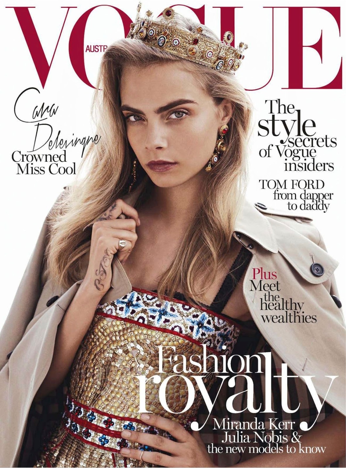 queen cara cara delevingne by benny horne for vogue australia october