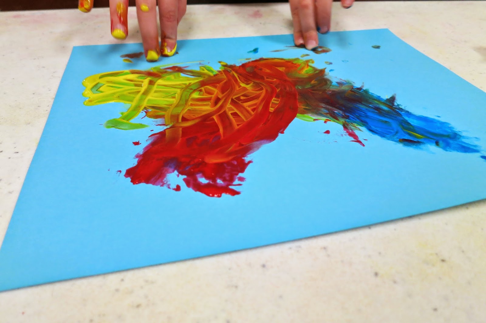 Toddler Art Class Cling Wrap Painting library makers