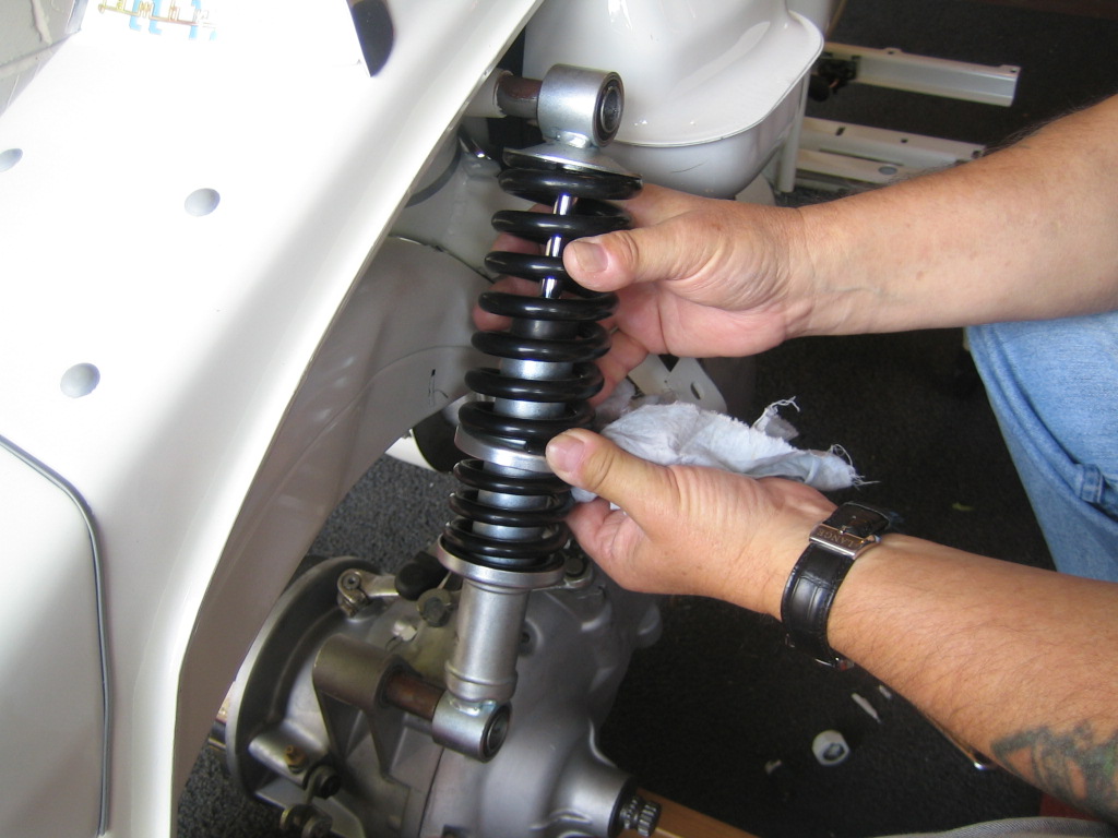 Lambretta Restoration Install rear shock absorber