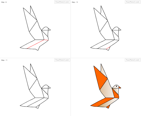 How to draw Pigeon easy steps - slide 4