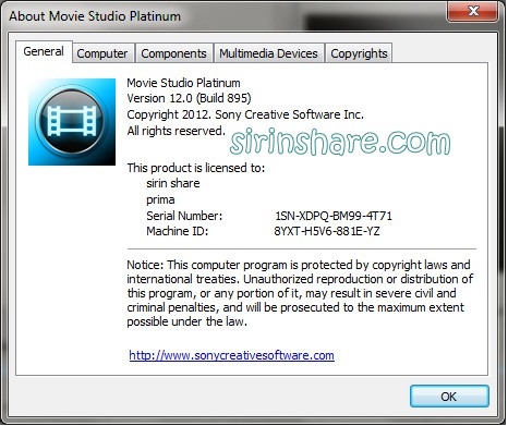 Sirinshare Sony Movie Studio Platinum 12 0 5 Full Version Keygen