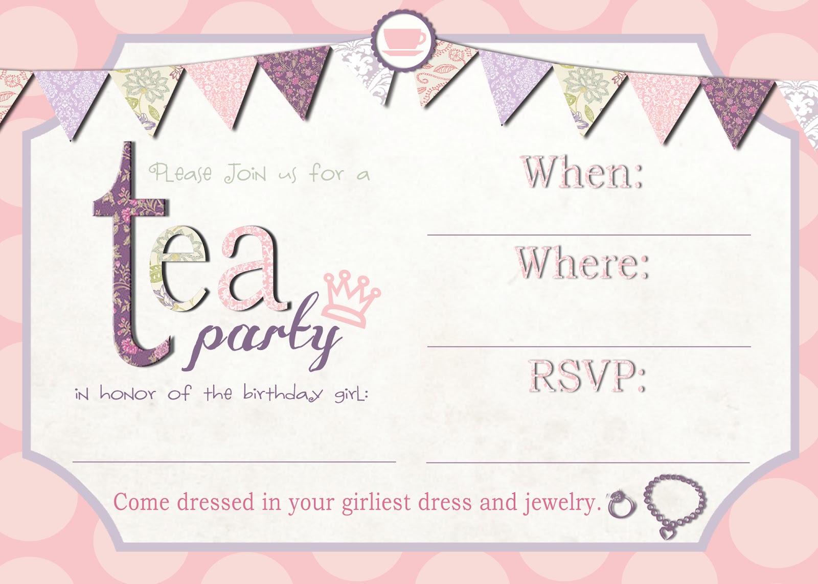 Satisfactory image in free printable tea party invitations Juicy image regarding free printable tea party invitations