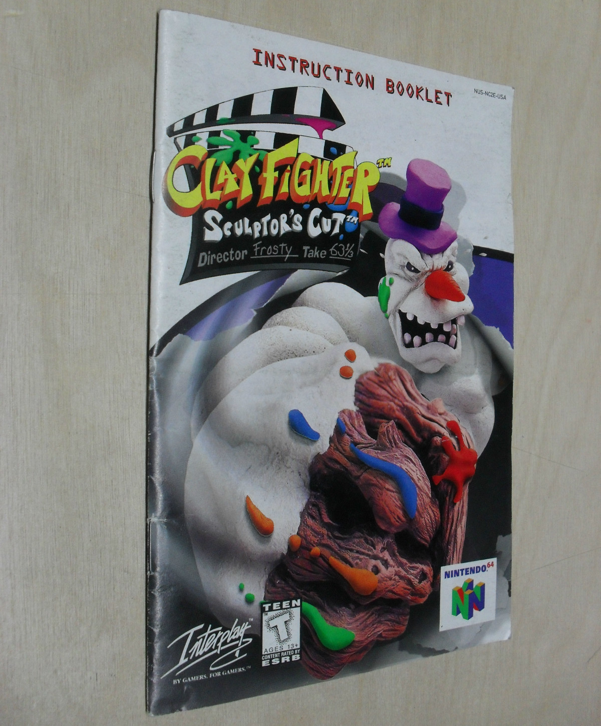 The 1,125 Instruction Manual ClayFighter Sculptor's Cut for N64