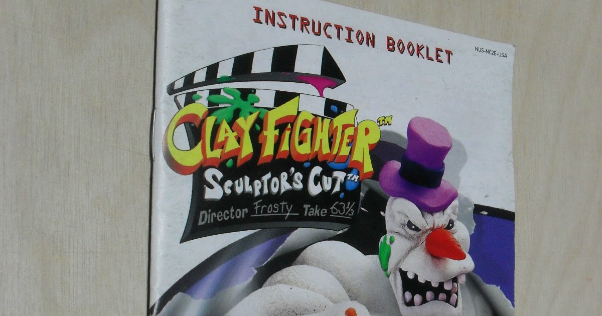 The 1,125 Instruction Manual ClayFighter Sculptor's Cut for N64