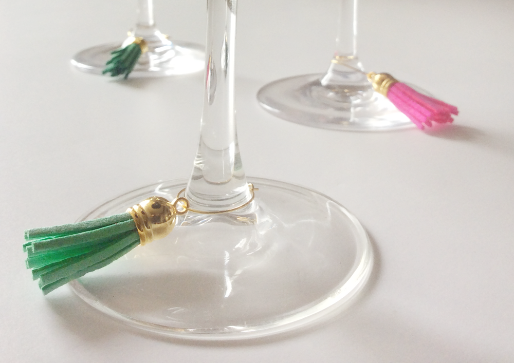 Easy DIY Leather Tassel Wine Charms Design Fixation
