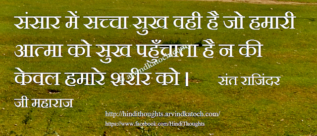 True Happiness, world, happiness, soul, Sant Rajinderji, Hindi Thought, Quote