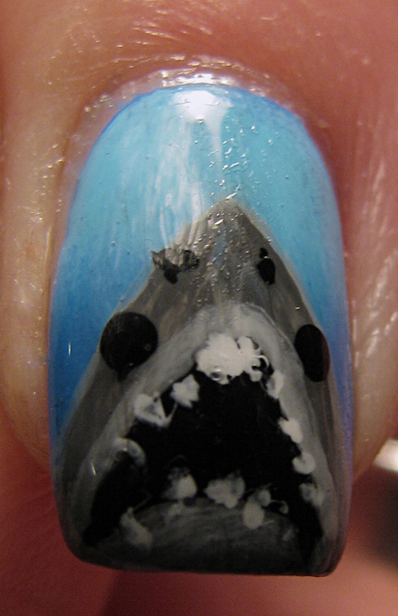 Over The Top Coat ShshshSHARK Week Manicure