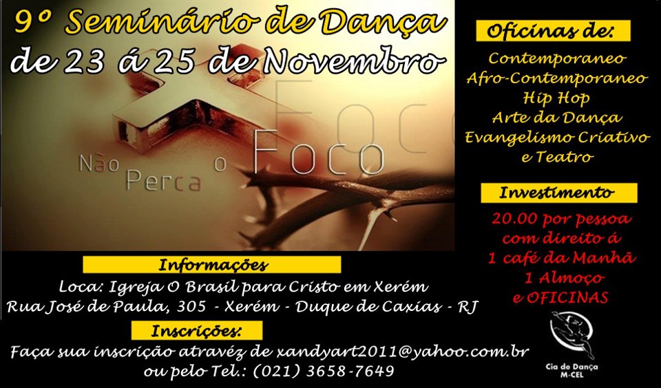 SEMINARIO DE DANÇA - MÚSICA E TEATRO CIA DE DANÇA M-CEL