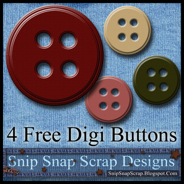 Snip Snap Scrap 4 Free Digital Scrapbook Button Elements 54 SS