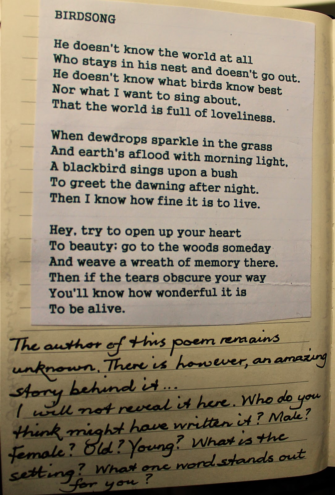 birdsong essay questions Birdsong by sebastian faulks sebastian faulks discussing birdsong at the guardian book club event topics fiction book club. birdsong essay questions Birdsong by sebastian faulks sebastian faulks discussing birdsong at the guardian book club event topics fiction book club.