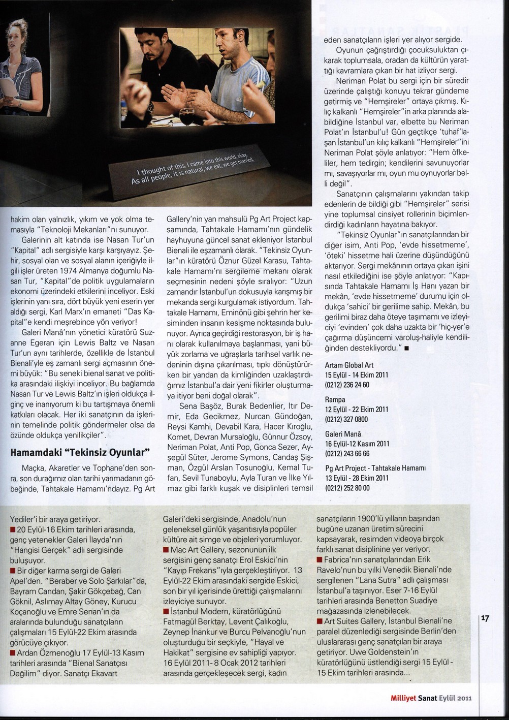 pg art gallery tekinsiz oyunlar aysegul oguz un kaleminden milliyet sanat ta