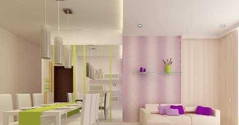 SALA COMEDOR LILA VERDE Y BLANCO : SALAS Y COMEDORES DECORACION DE