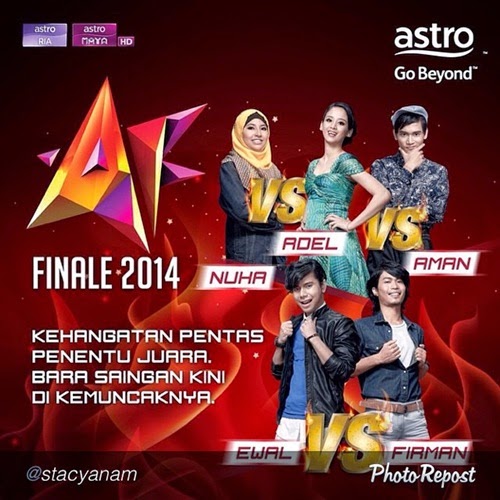 Juara AF 2014 ramalan juara Akademi Fantasia AF 2014, Firman juara AF 2014, Adel pemenang AF 2014, Ewal, Nuha, Aman finalis Konsert Akhir AF 2014