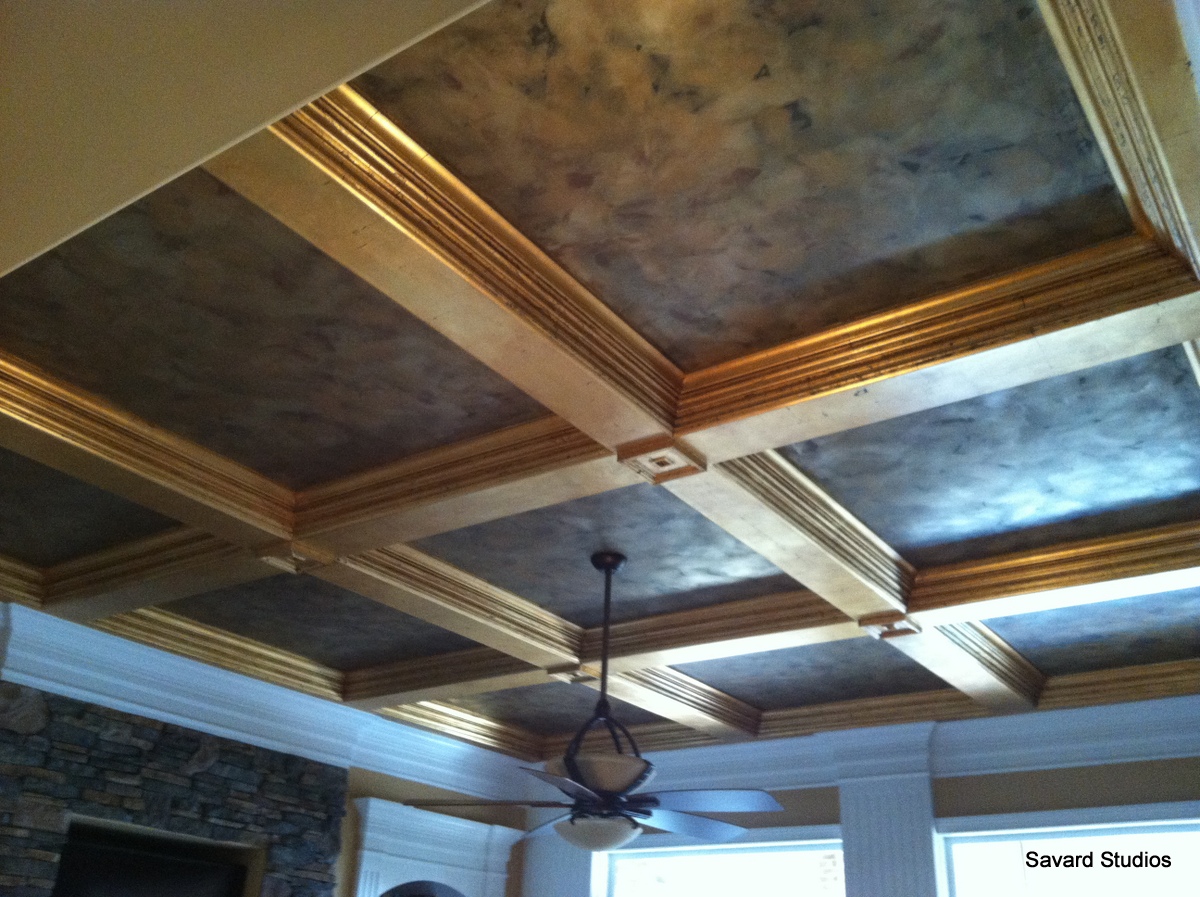 Savard Studios Making Coffered Ceiling Trim Pop with Gold