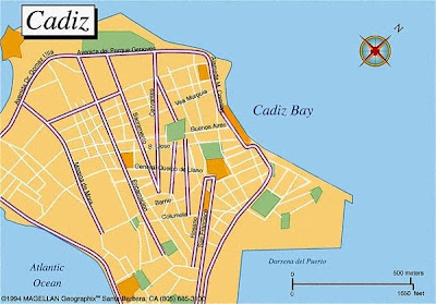 Cadiz Carte de la ville