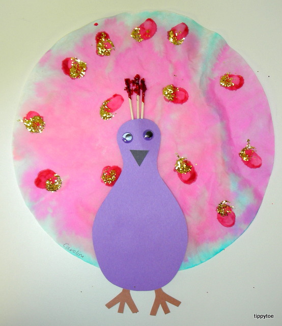 Tippytoe Crafts Glittery Peacocks