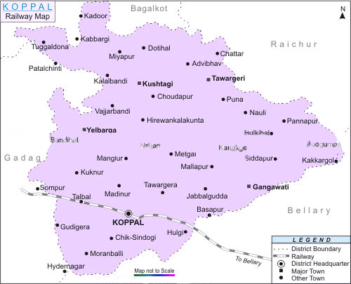 Koppal In Karnataka Map Rail-Map-India: Koppal_Railway_Map