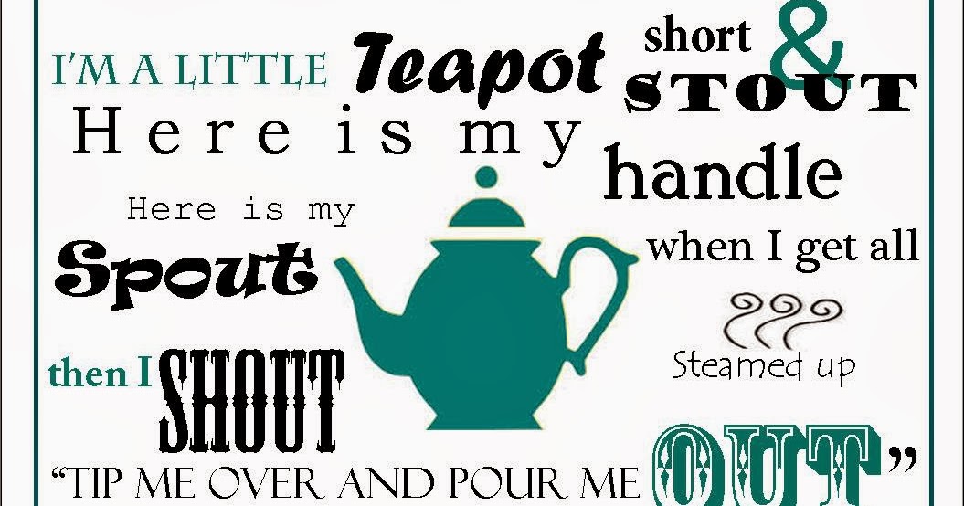Leafy Tree Tops I'm a little teapot word art