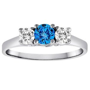 Blue Diamond Engagement Ring