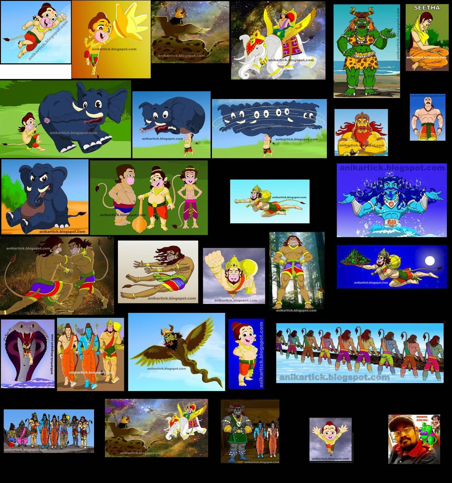 ART / DRAWING / ILLUSTRATION / PAINTING / SKETCHING - Anikartick: HANUMAN -  JAI HANUMAN - BAL HANUMAN Movie Character Designs by Artist  Anikartick,Chennai,Tamil Nadu,India