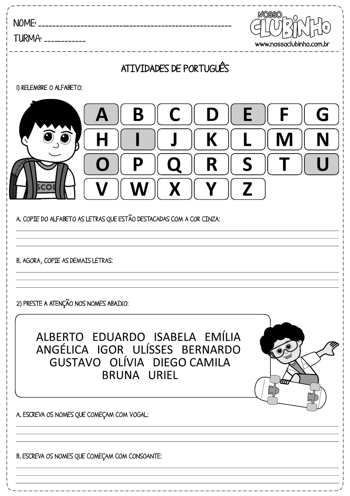 Atividades com Consoantes para Alfabetização Desenhos Para Colorir