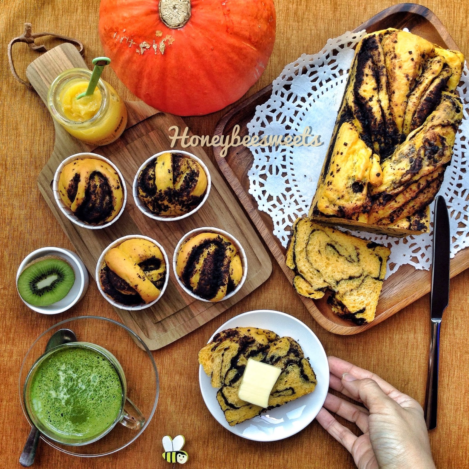 Honey Bee Sweets Sweet Potato Bread with Oreo Crumb Filling