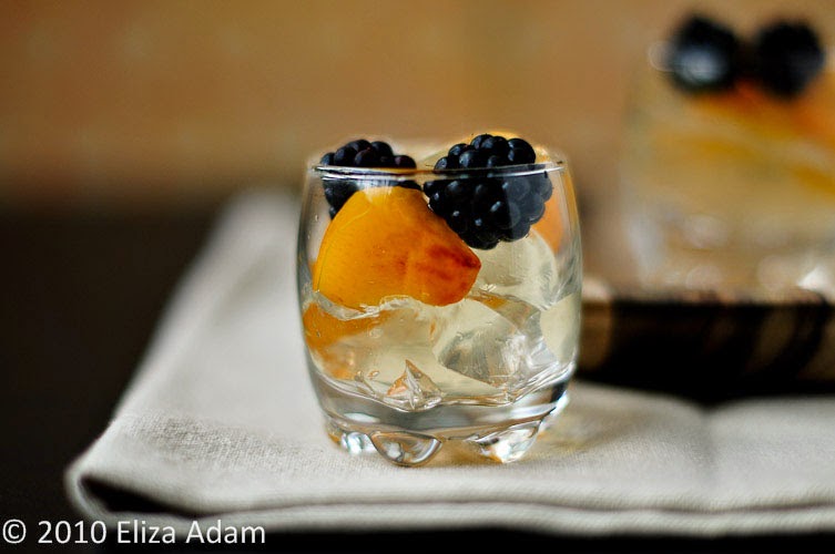 Notes from My Food Diary Wine Gelée with Fresh Peaches and Blackberries