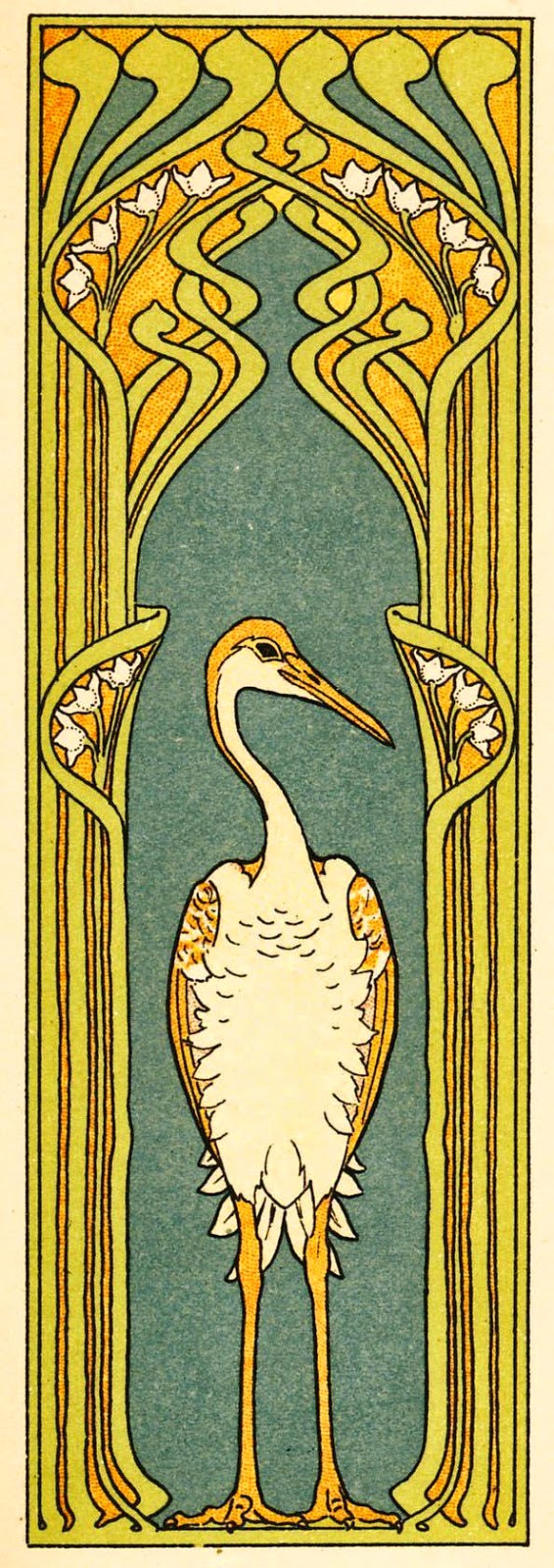 PEACOCK'S GARDEN Art Nouveau Print