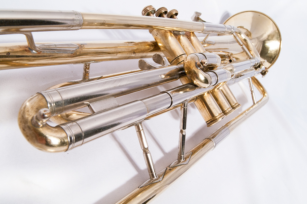 Big Bass Trumpet in Bb by Josef Lidl, 3V, raw brass