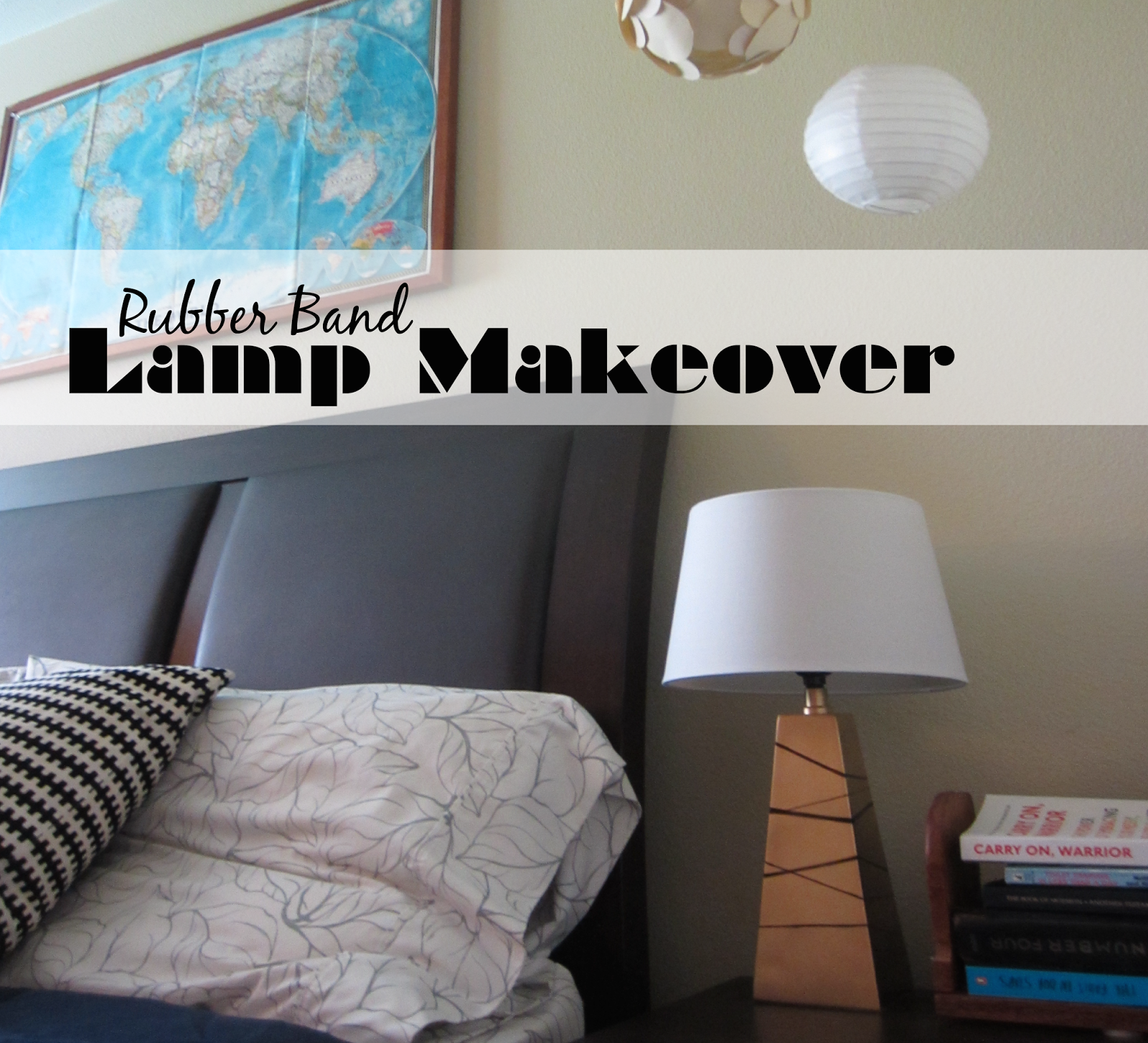 Swag on, momma! Rubber Band Lamp Makeover!