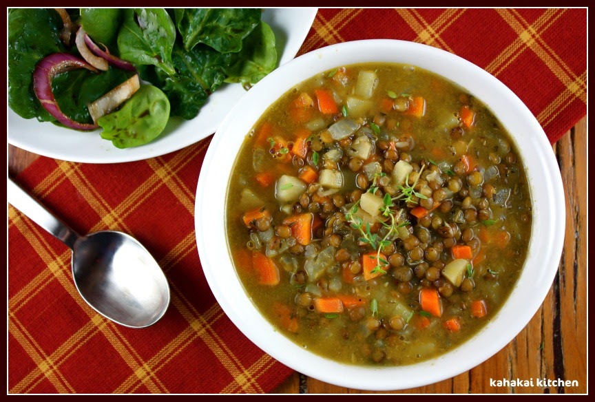 Kahakai Kitchen Cafe Flora's Roasted Garlic Dijon Lentil Soup for