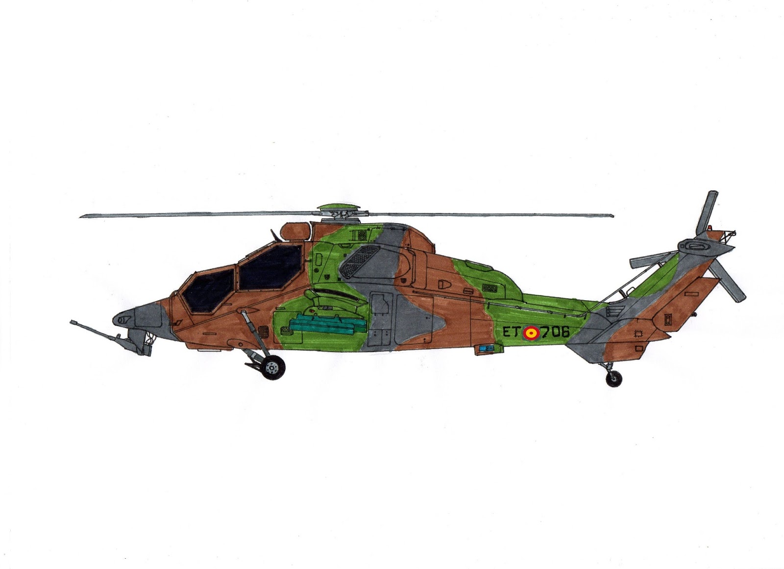 Eurocopter EC665 Tigre AIRCRAFT DRAWINGS