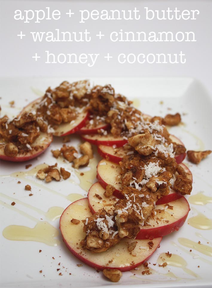 megmade Apple + Peanut Butter + Cinnamon + Walnuts + Honey + Coconut