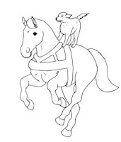 Malvorlagen zum Ausmalen: Pferde zum Ausmalen: Malvorlage Pferd & Hund