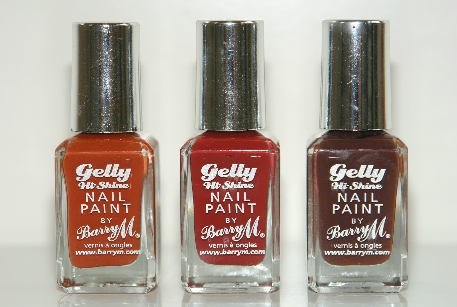 Barry M autumn nail polishes, autumn, Barry M, nail polish, nails, review, swatches, Barry M Paprika, Barry M Chilli, Barry M Cocoa, Tribal range, Gelly Hi-Shine range
