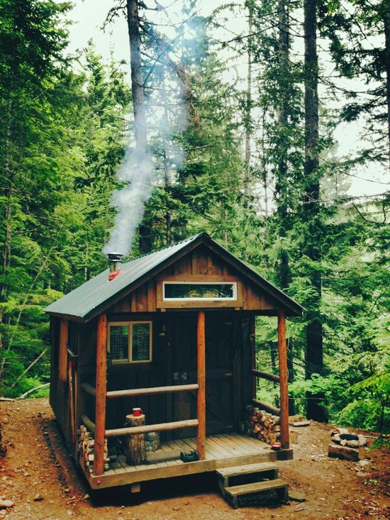 Amores bohemios...: cabañas de madera perdidas en medio del bosque....