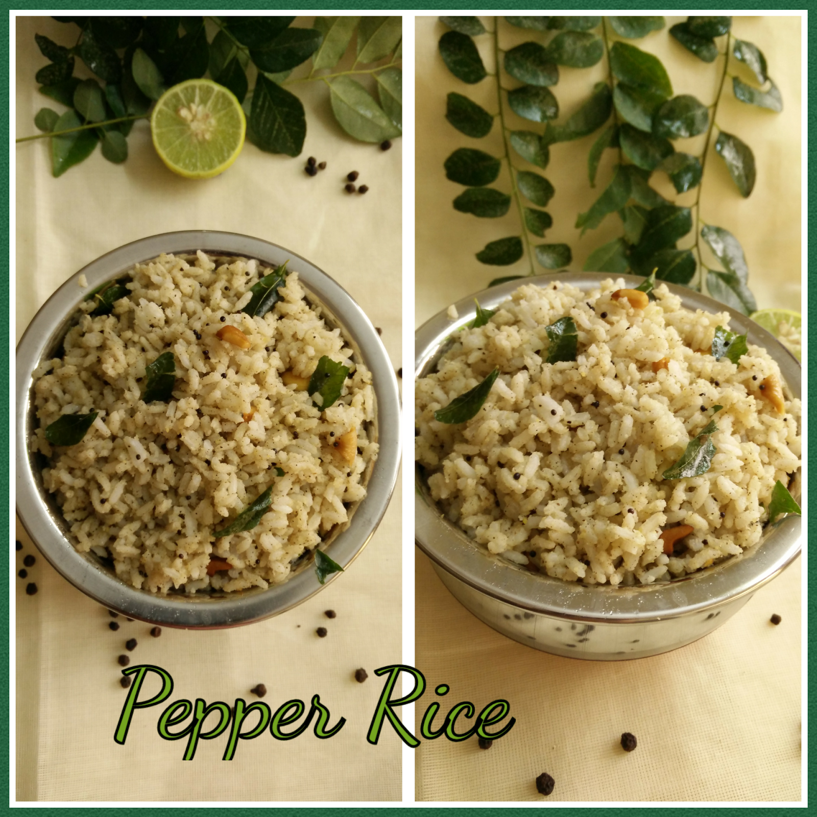 to Prameela's Kitchen Black Pepper Rice (No Green Chilly No
