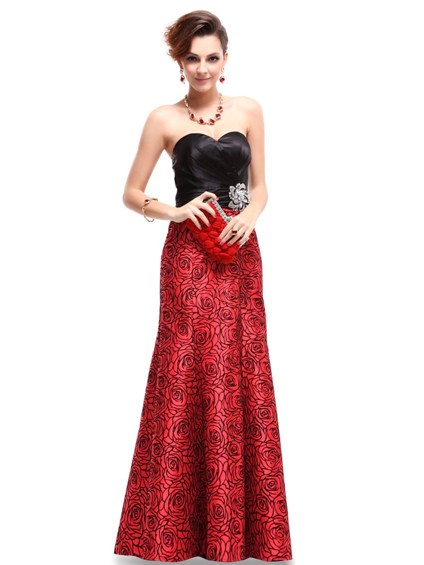 red and black corset long evening dresses red and black